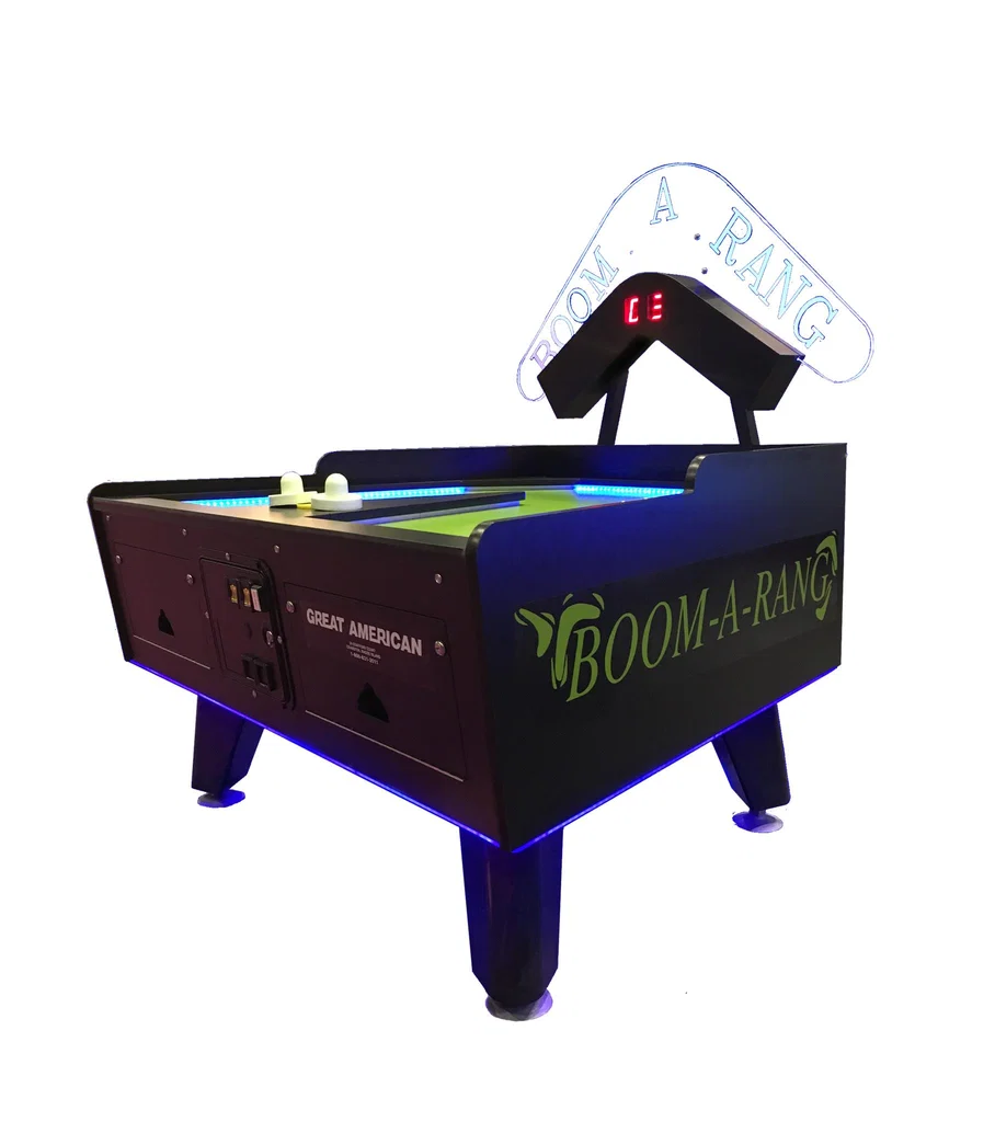 Great American Boom-A-Rang Air Hockey Table w/ Electronic Scoring in Black
