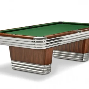 Brunswick Billiards Centennial 8' Slate Pool Table in Rosewood Chrome w/ Gully Return