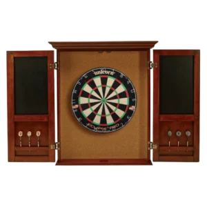 American Heritage Windsor Dartboard Cabinet (Old World Mahogony)