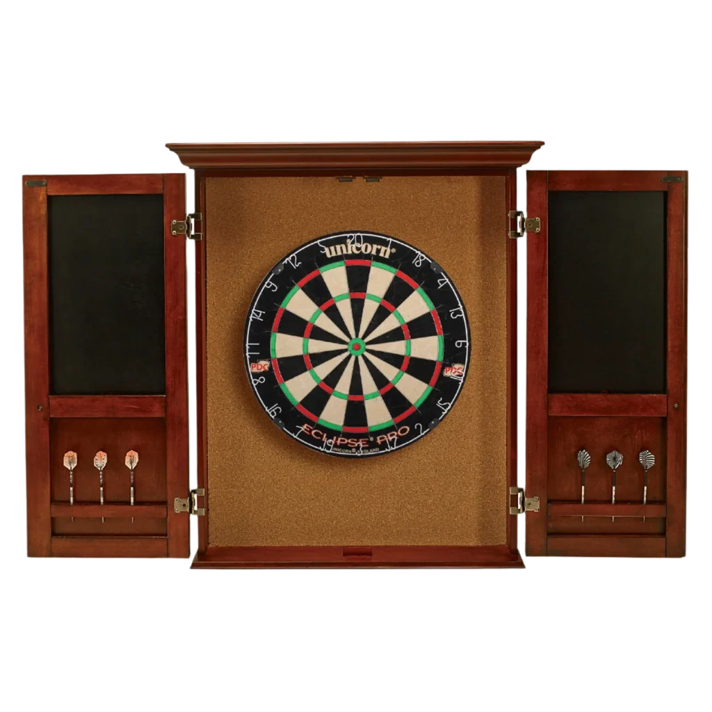 American Heritage Windsor Dartboard Cabinet (Old World Mahogony)